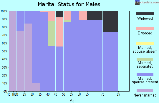 Zip code 76259 marital status for males