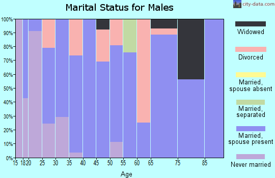 Zip code 76271 marital status for males