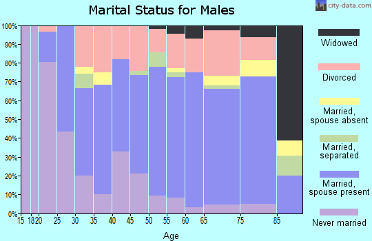 Zip code 76306 marital status for males