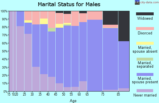 Zip code 76308 marital status for males