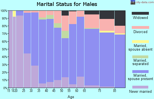 Zip code 76310 marital status for males
