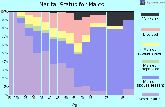 Zip code 76367 marital status for males