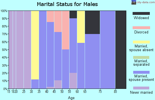 Zip code 76427 marital status for males