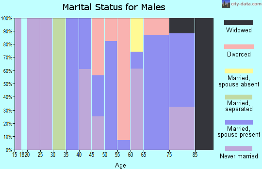 Zip code 76435 marital status for males