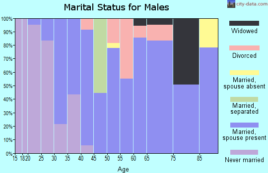 Zip code 76437 marital status for males