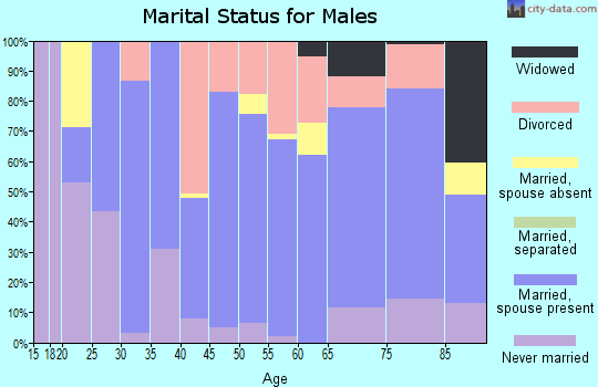 Zip code 76446 marital status for males