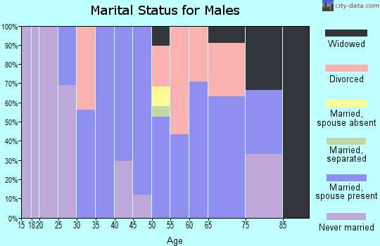 Zip code 76475 marital status for males