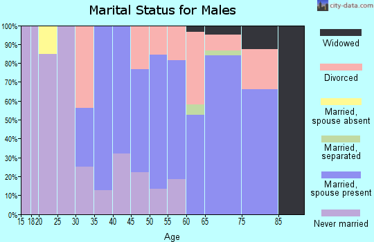 Zip code 76570 marital status for males
