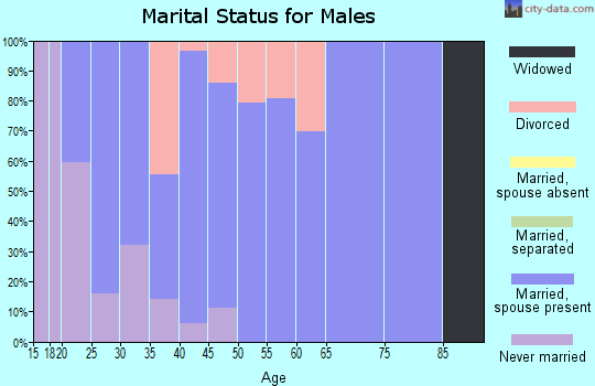 Zip code 76624 marital status for males