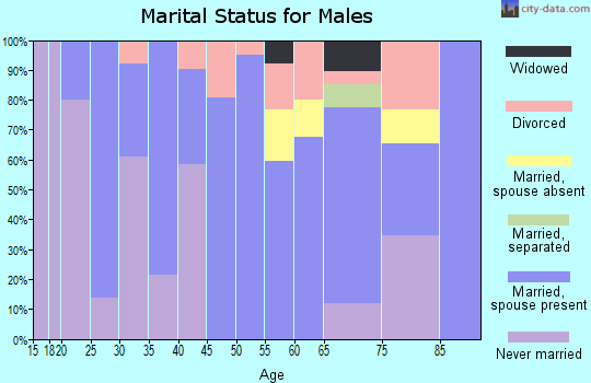 Zip code 76627 marital status for males