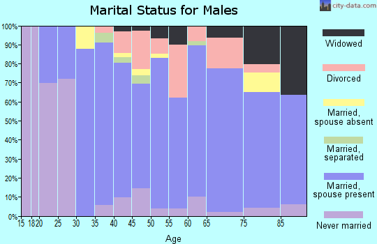 Zip code 76634 marital status for males