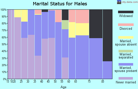 Zip code 76635 marital status for males