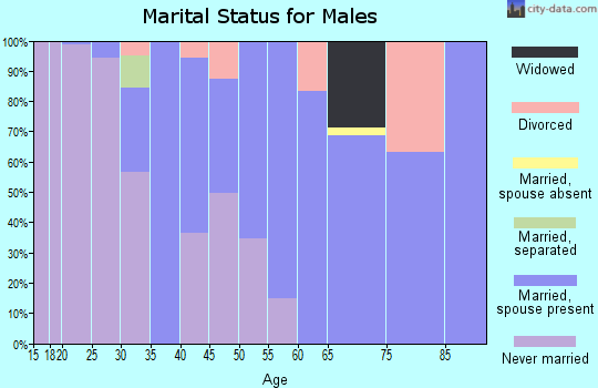 Zip code 76640 marital status for males