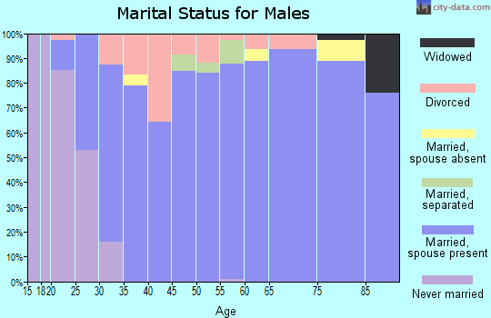 Zip code 76643 marital status for males