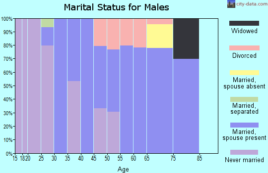 Zip code 76652 marital status for males