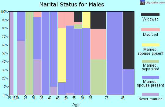 Zip code 76653 marital status for males