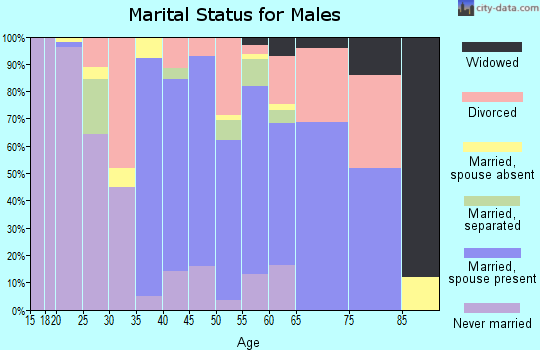 Zip code 76665 marital status for males