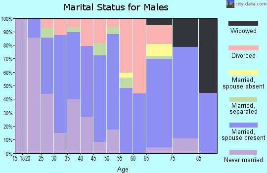 Zip code 76682 marital status for males