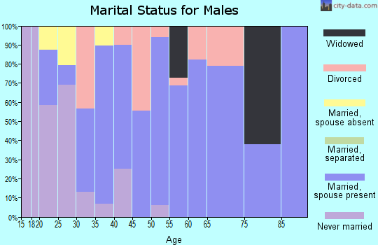 Zip code 76690 marital status for males