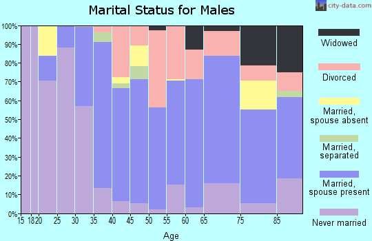 Zip code 76691 marital status for males
