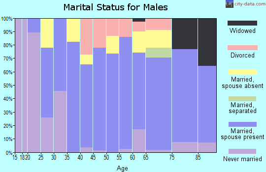 Zip code 76693 marital status for males