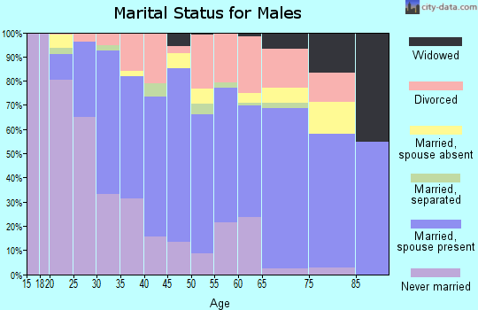 Zip code 76708 marital status for males