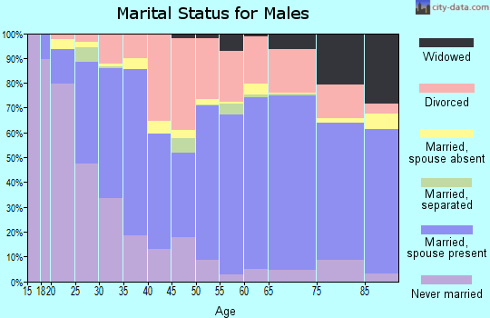 Zip code 76801 marital status for males
