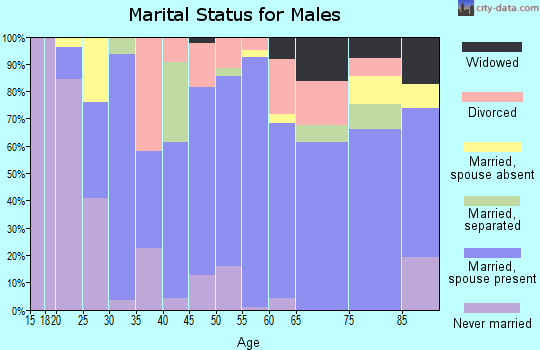 Zip code 76802 marital status for males