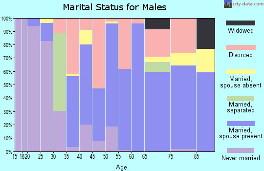 Zip code 76821 marital status for males
