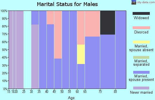 Zip code 76827 marital status for males