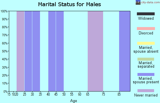 Zip code 76828 marital status for males