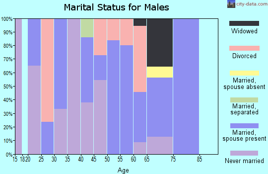 Zip code 76832 marital status for males