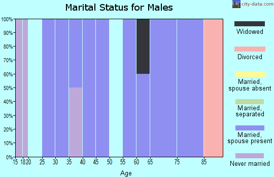 Zip code 76870 marital status for males