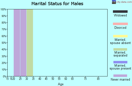 Zip code 76874 marital status for males