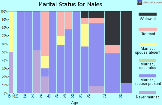 Zip code 76890 marital status for males