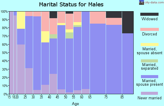 Zip code 76905 marital status for males