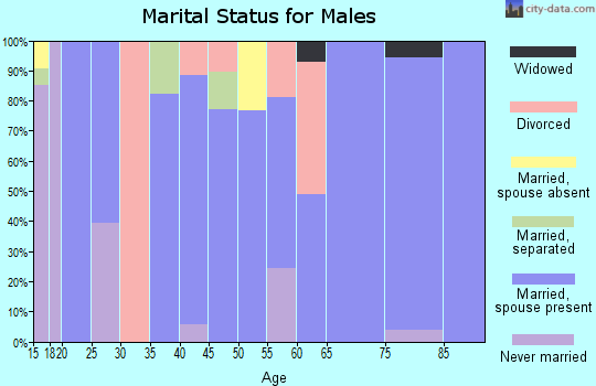 Zip code 76933 marital status for males