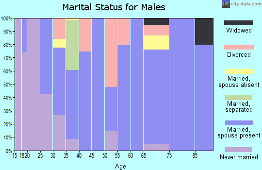 Zip code 76943 marital status for males