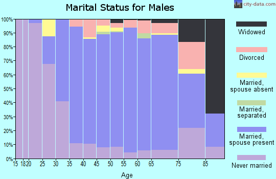 Zip code 77005 marital status for males