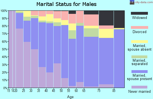 Zip code 77015 marital status for males