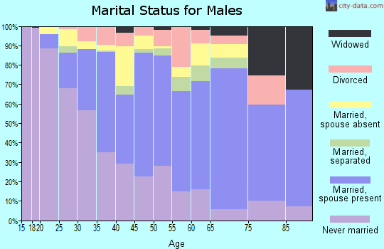 Zip code 77023 marital status for males