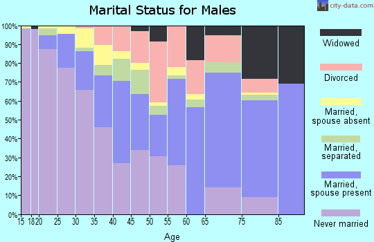 Zip code 77033 marital status for males