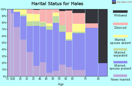 Zip code 77034 marital status for males