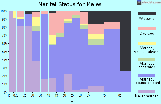 Zip code 77037 marital status for males