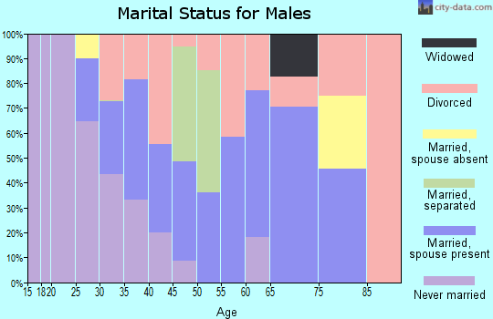 Zip code 77050 marital status for males