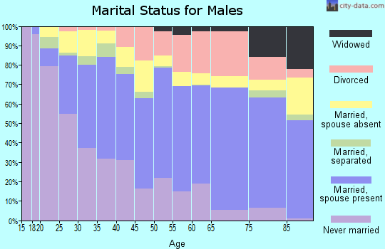 Zip code 77055 marital status for males