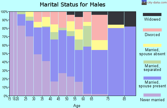 Zip code 77061 marital status for males