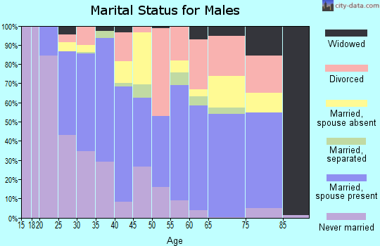 Zip code 77090 marital status for males