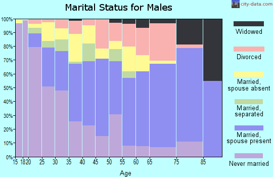 Zip code 77301 marital status for males