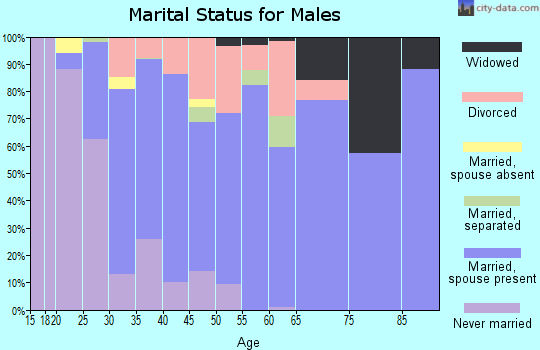 Zip code 77303 marital status for males